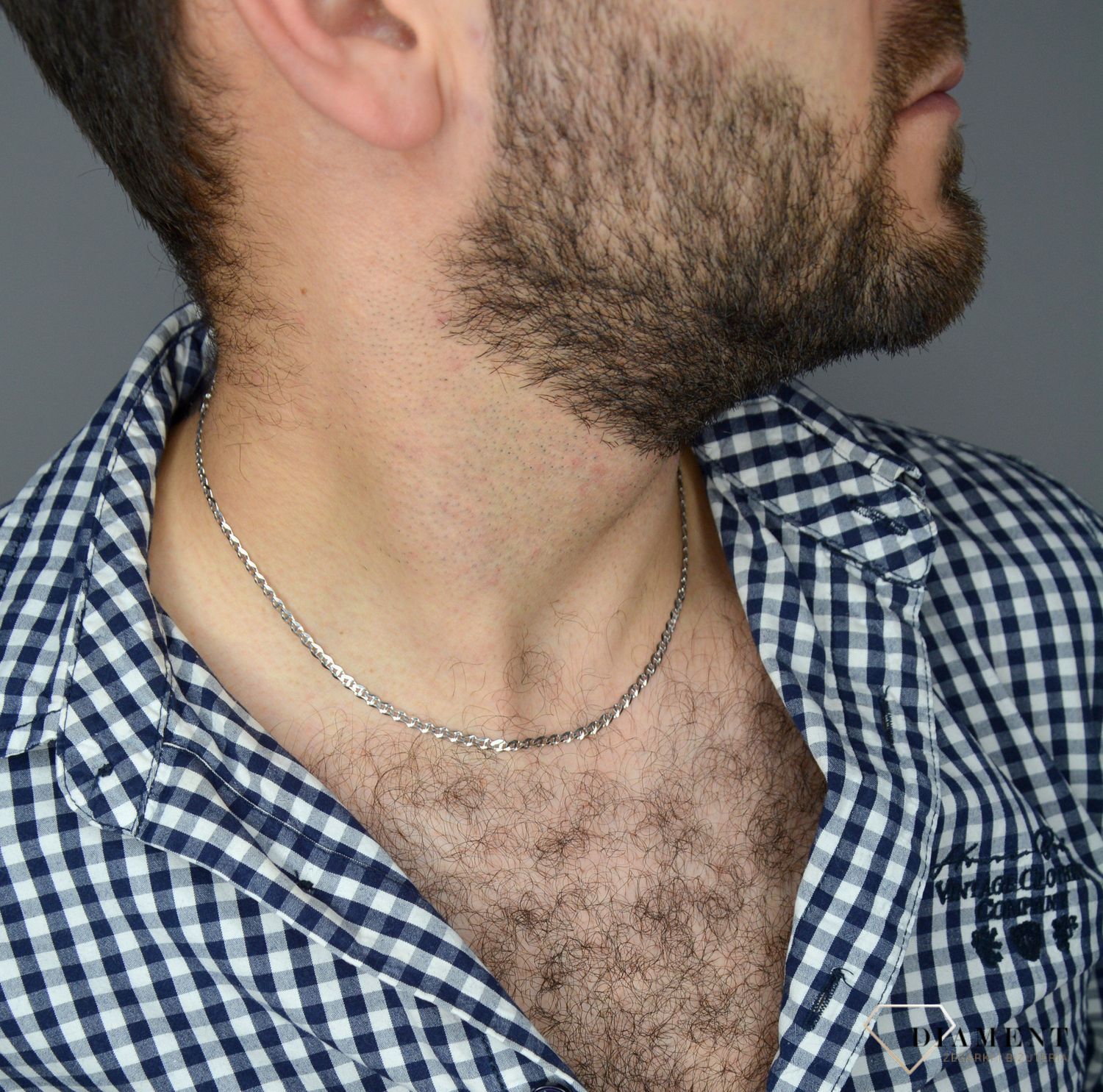 Złoty łańcuszek 585 Gucci Białe Złoto 3 mm 1413-080 585B 3mm ✅ Złoty łańcuszek o klasycznym splocie Gucci o szerokości 3 mm, wykonany z białego złota.✅.jpg